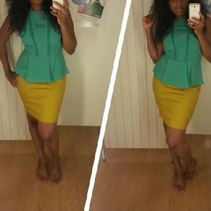 Turquoise Peplum Style Halter Top